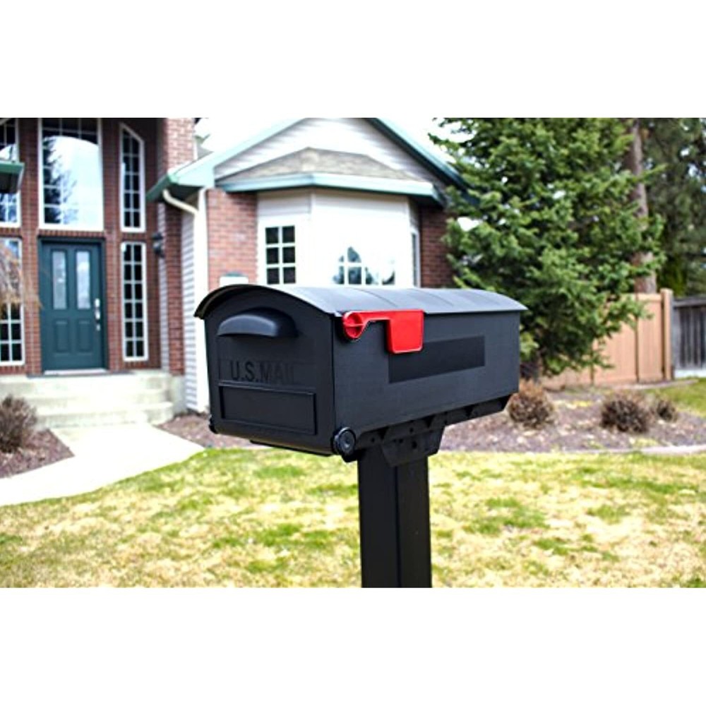 Gibraltar Mailboxes Patriot Classic Plastic Post Mount Black Mailbox