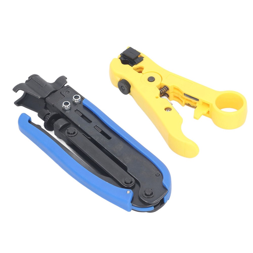 Coaxial Cable Crimping Pliers Combination Tool Adjustable Coax Stripper New
