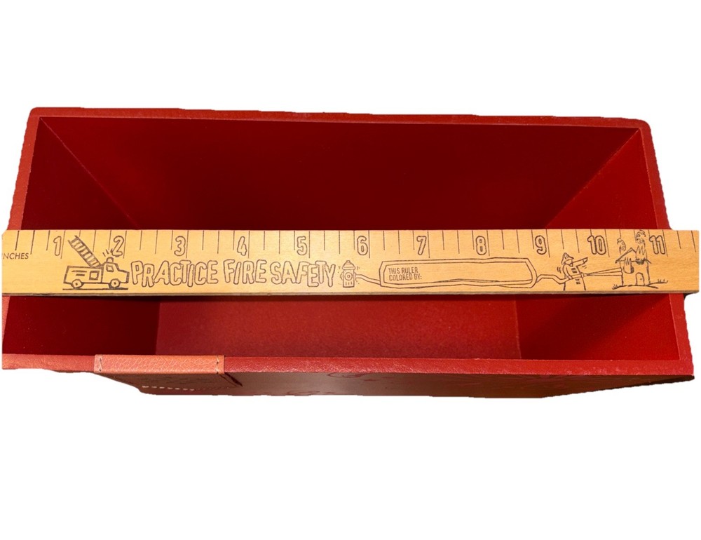 Wooden Rectangular Red Christmas Tray Box Planter 12” X 5” X 5”