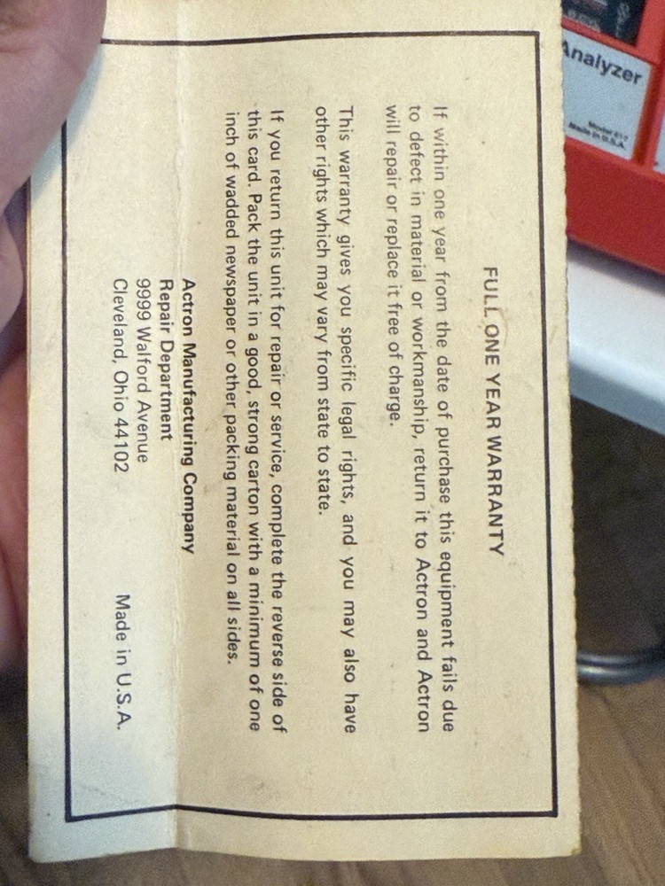 VTG Actron 615 Engine Analyzer & Electrical System Testing W/ Box