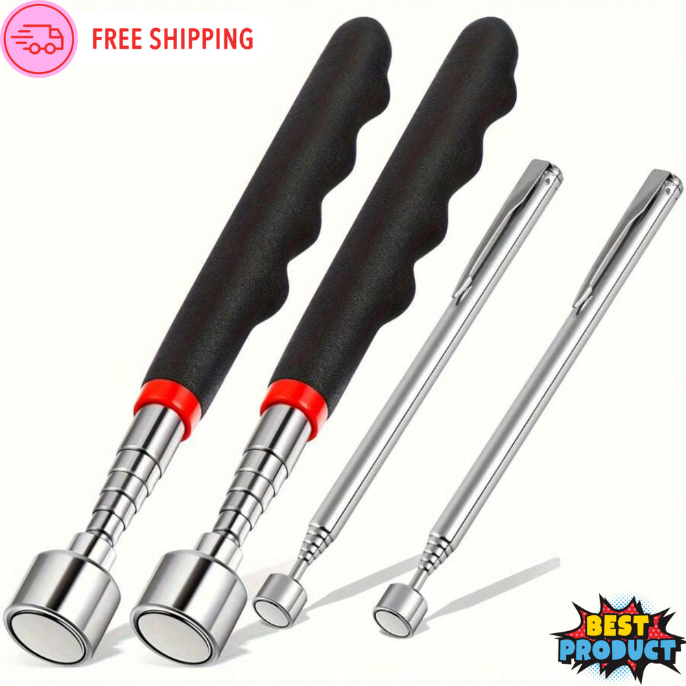 Extendable Magnetic Pickup Tool Non-Slip Telescoping Pull Force Magnet Stick New