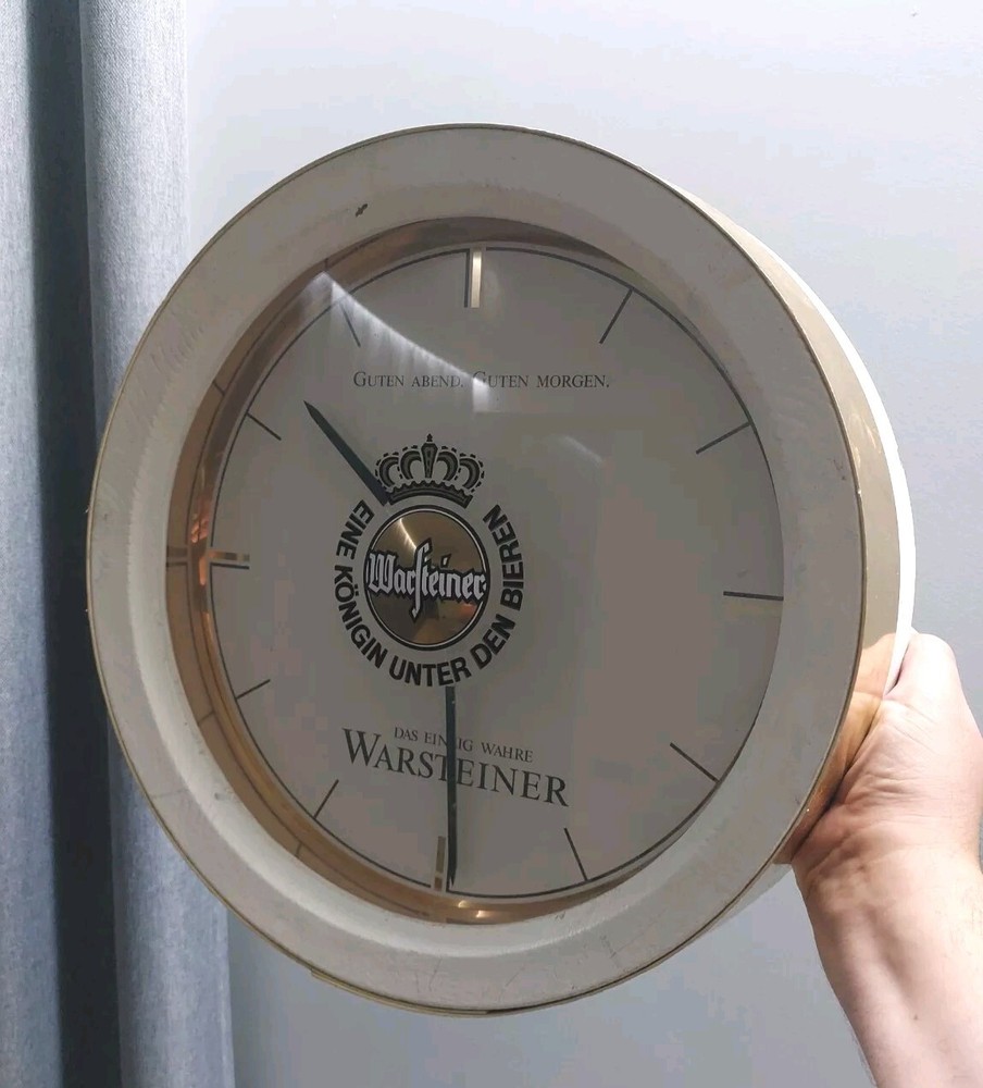 Vintage WARSTEINER Wall Clock Large Bar RESTAURANT DECOR