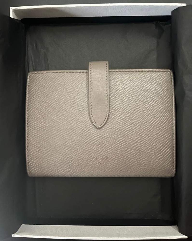 Excellent Condition Celine Bifold Wallet Multi Function Greige From Japan