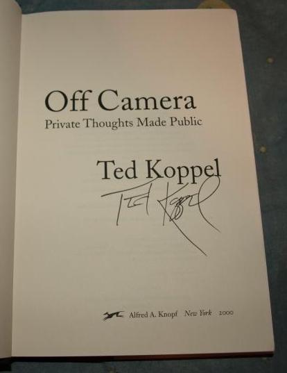 Off Camera By Ted Koppel Hardback book Signed