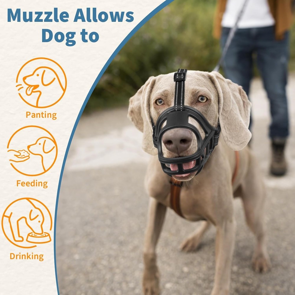 Dog Basket Muzzle for Medium & Large Dogs, Humane Cage Muzzle Prevent Biting Sca