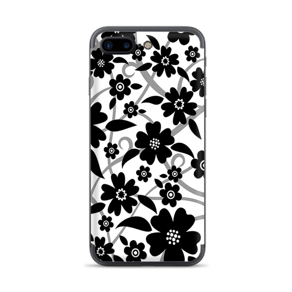 Apple iPhone 7 / 8 Plus Skins Decal Wrap Black white Flower Print