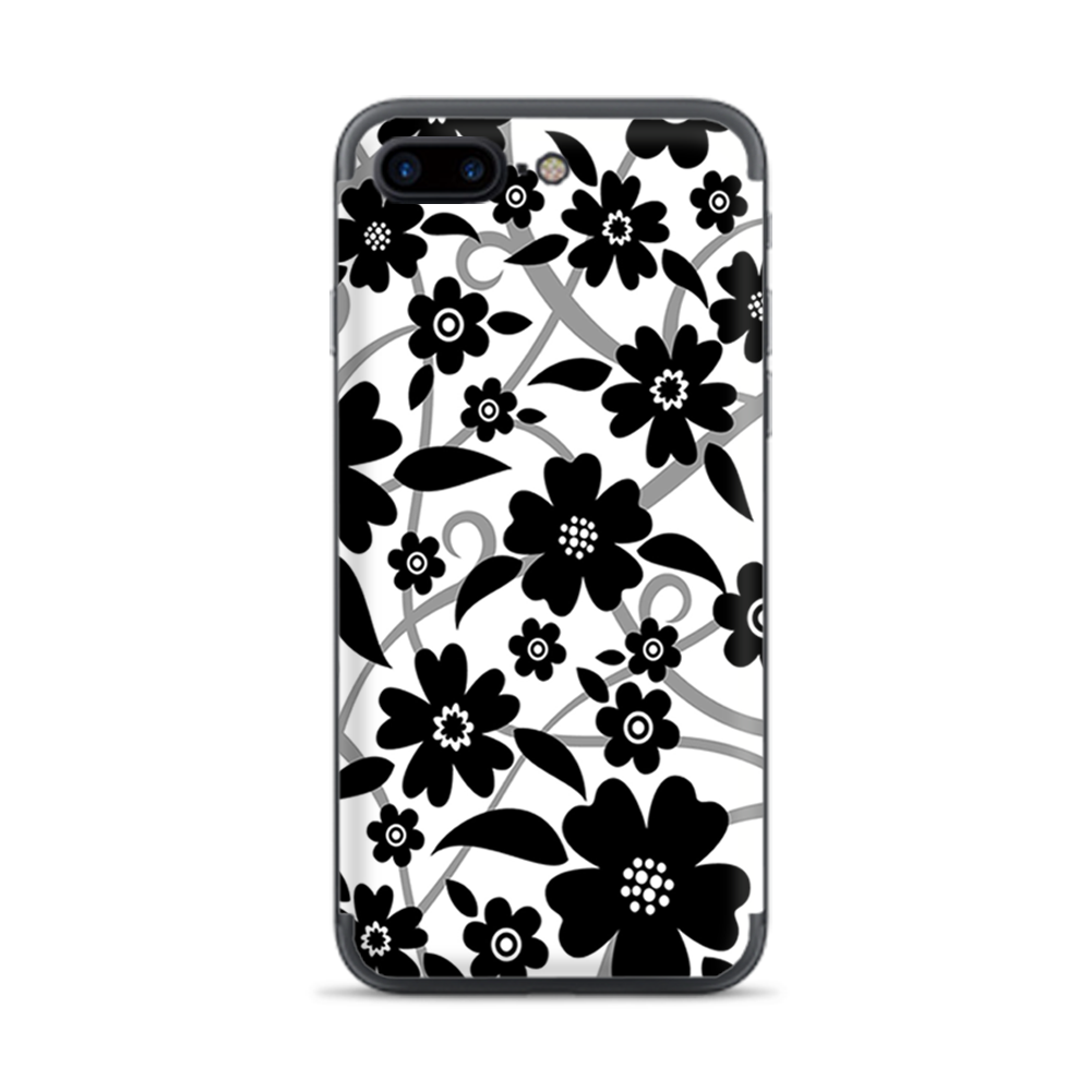Apple iPhone 7 / 8 Plus Skins Decal Wrap Black white Flower Print