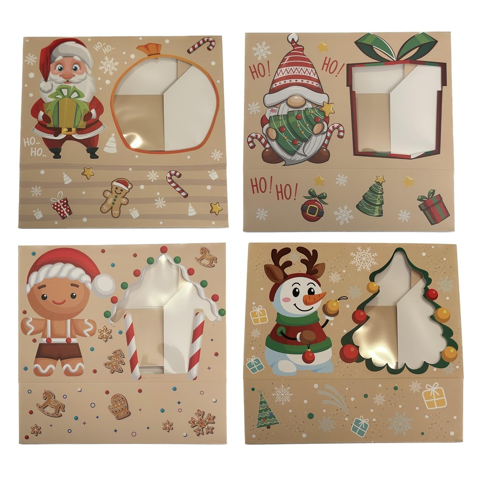 Christmas Cookie Boxes Variety Pack 24PCS Holiday Pastry Boxes Bulk