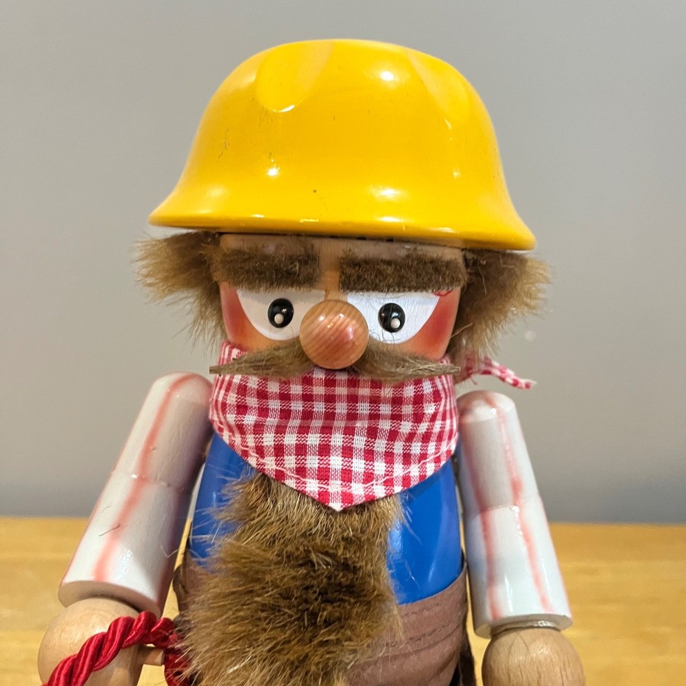 Steinbach Germany Construction Worker Nutcracker Lowes Tool Box Wood Figurine