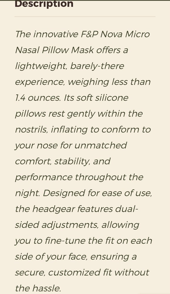 Nova Micro Nasal Pillows Mask