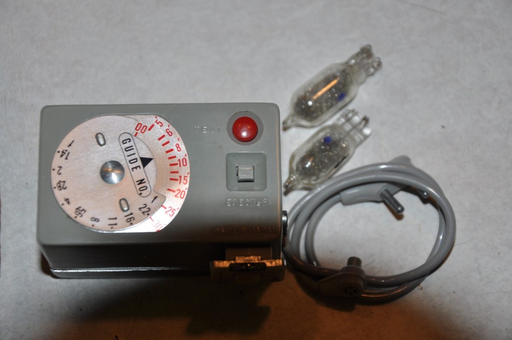 Vintage 1950s Ansco Flash Light With Original Case Untested