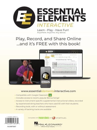 Essential Elements for Strings Cello Book 1 with EEi Online Resources |...