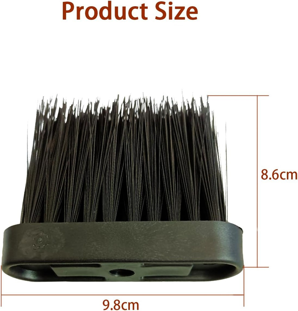 2Pcs Fireplace Brush Replacement Head Oblong Hearth Black