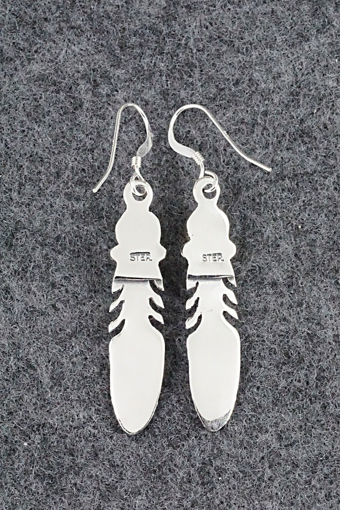 Coral & Sterling Silver Earrings - Rita Largo