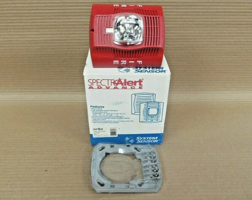 New System Sensor SPSR Red Speaker/Strobe Fire Alarm