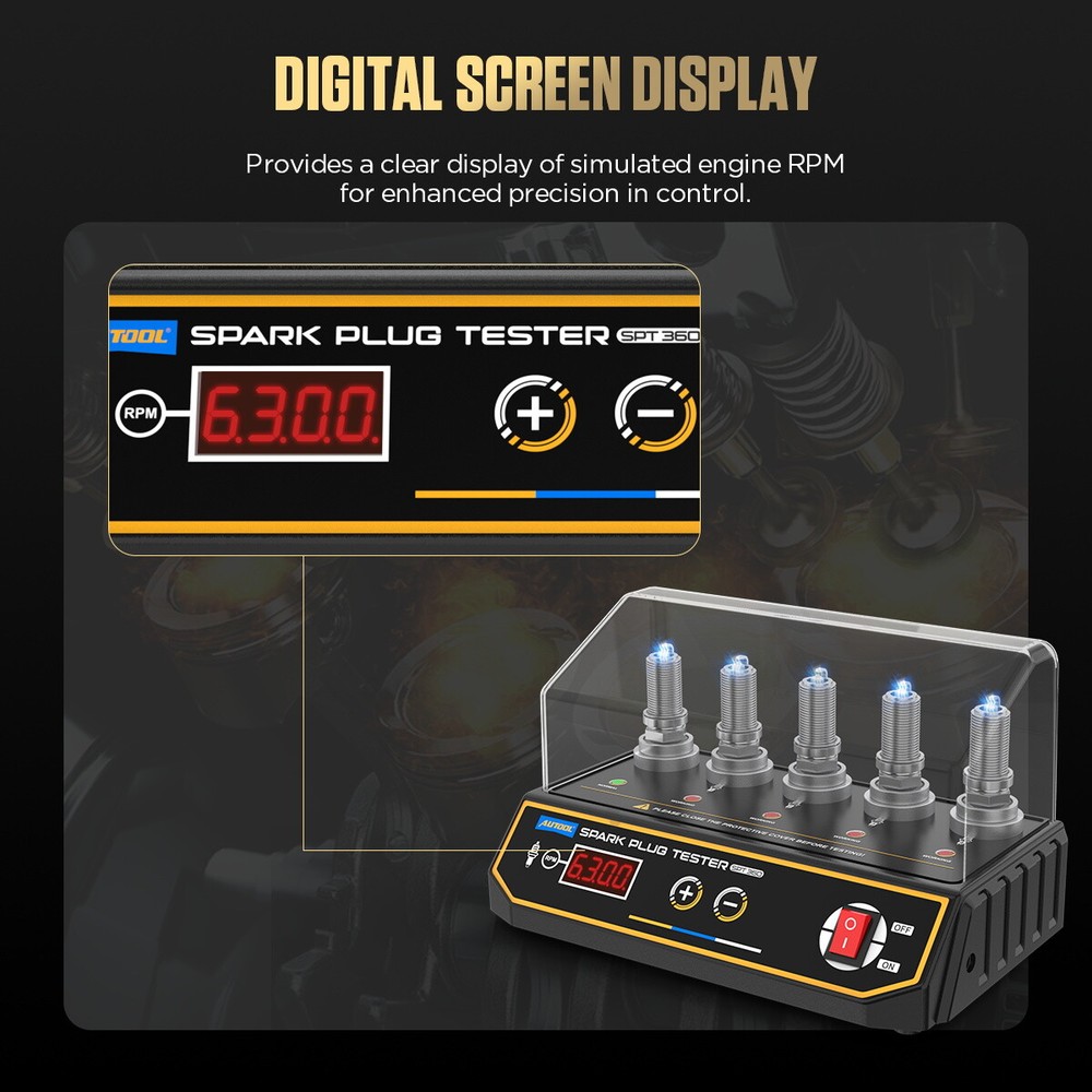 Car Spark Plug Tester 12V Ignition Spark Plug Analyzer 5 Holes Diagnostic Tool