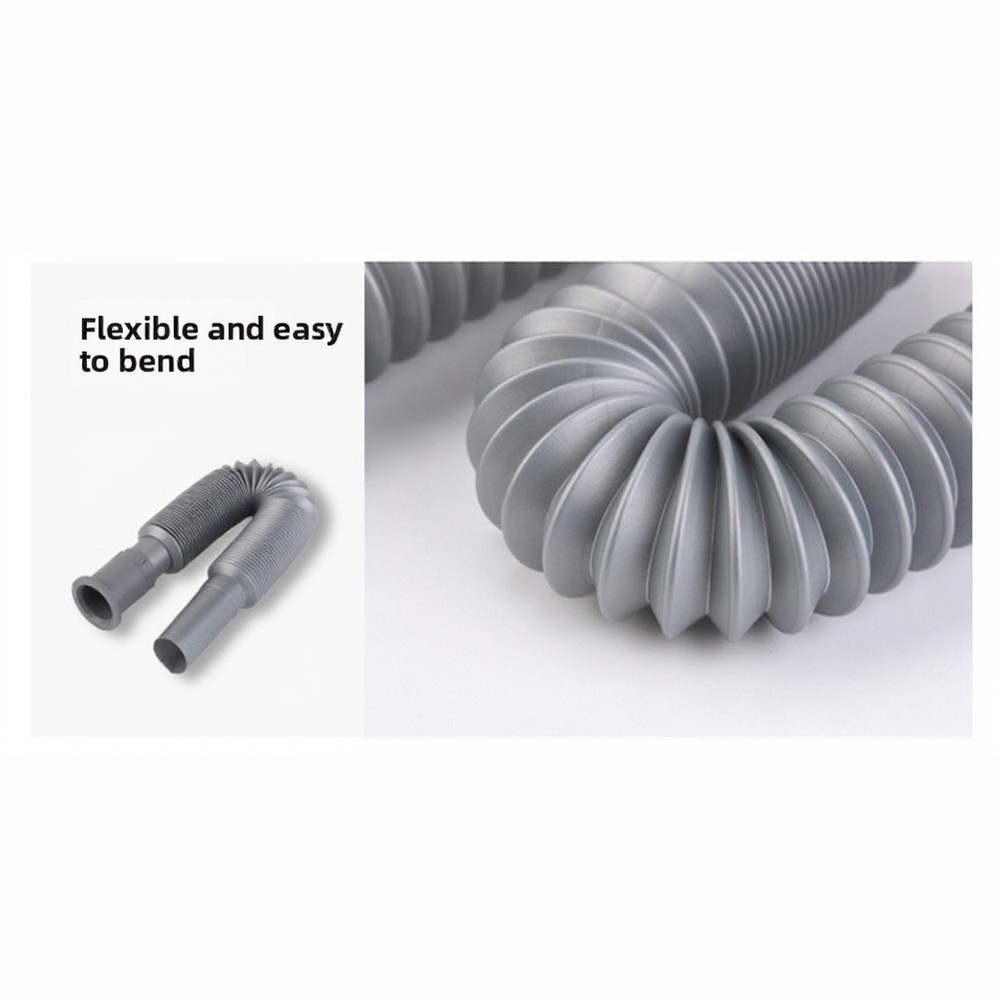 Flexible Drain Hose 2 PCS 80-90cm Extendable Plastic Pipe for Standard Sink Use
