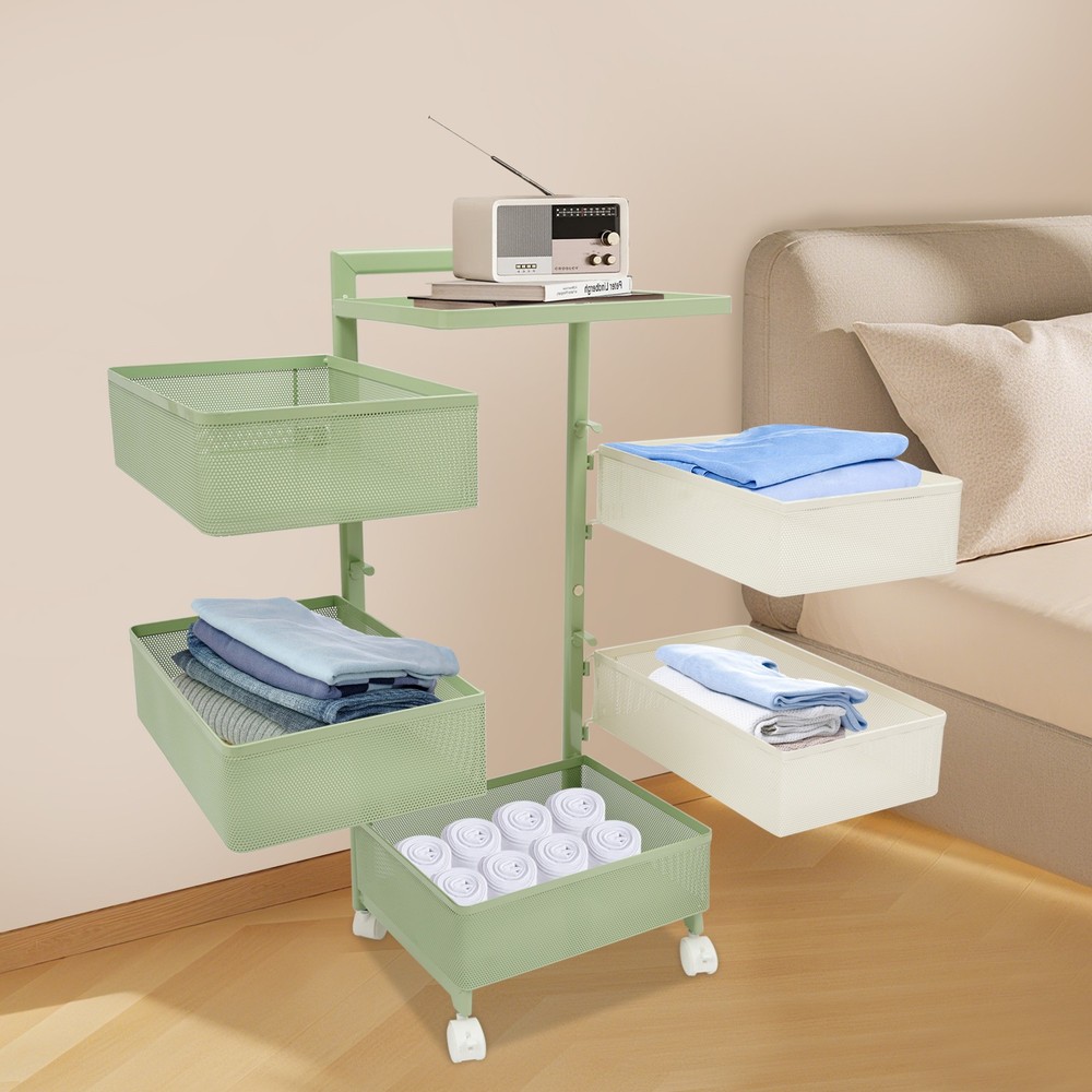 Rotating Storage Rack, Kitchen Organizer With Rotating Basket