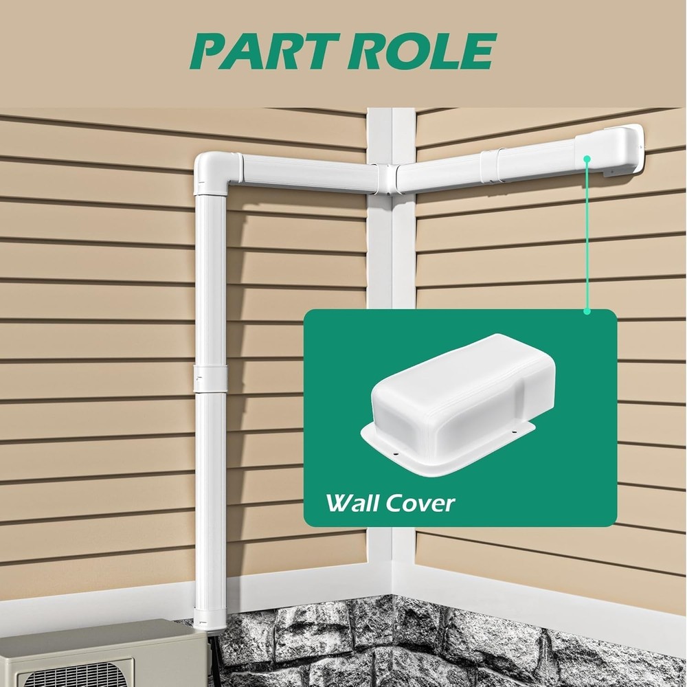 4" Width Wall Cover, Mini Split Line Set Cover Accessories for Mini Split Air Co