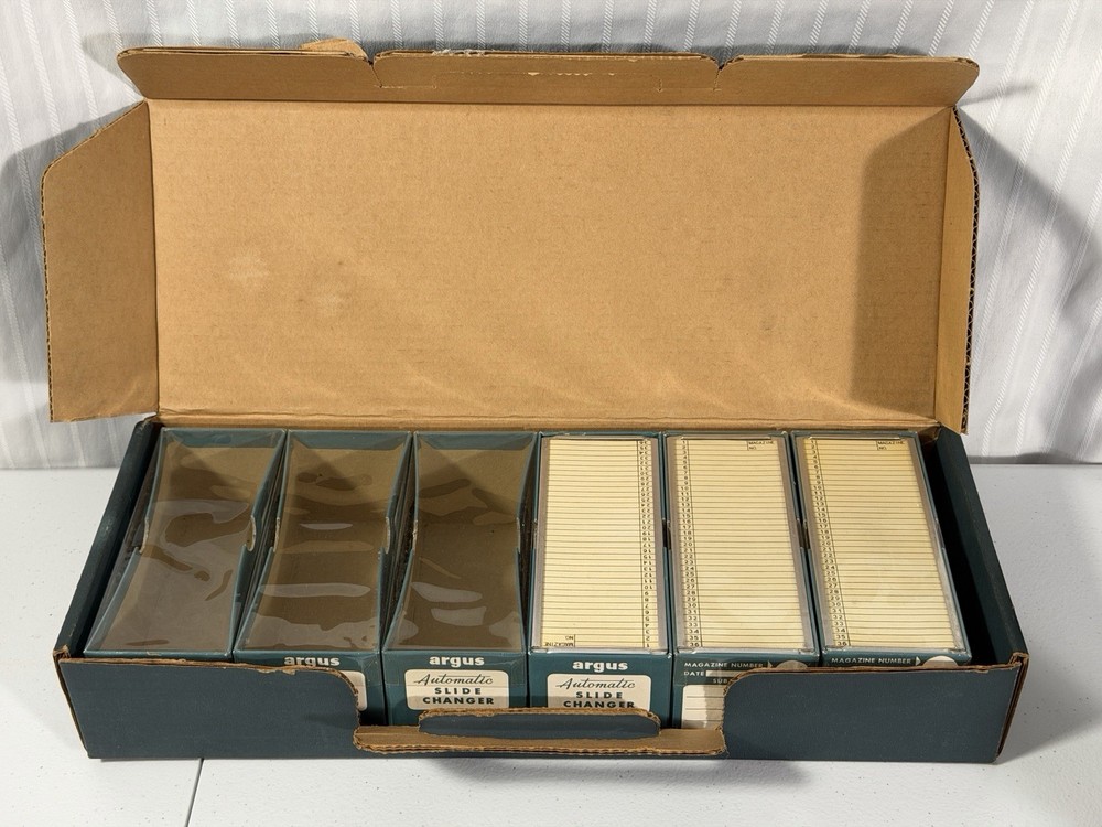 VTG 3 NEW Argus Slide Magazines Automatic Projector 36 Capacity-Original Box-2x2
