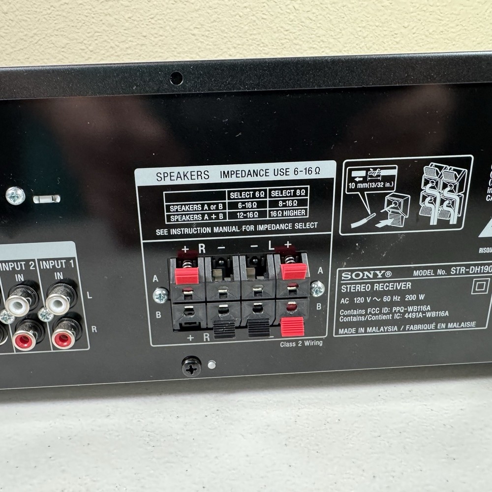 Sony STR-DH190 Stereo Receiver 2 channel Phono Inputs & Bluetooth