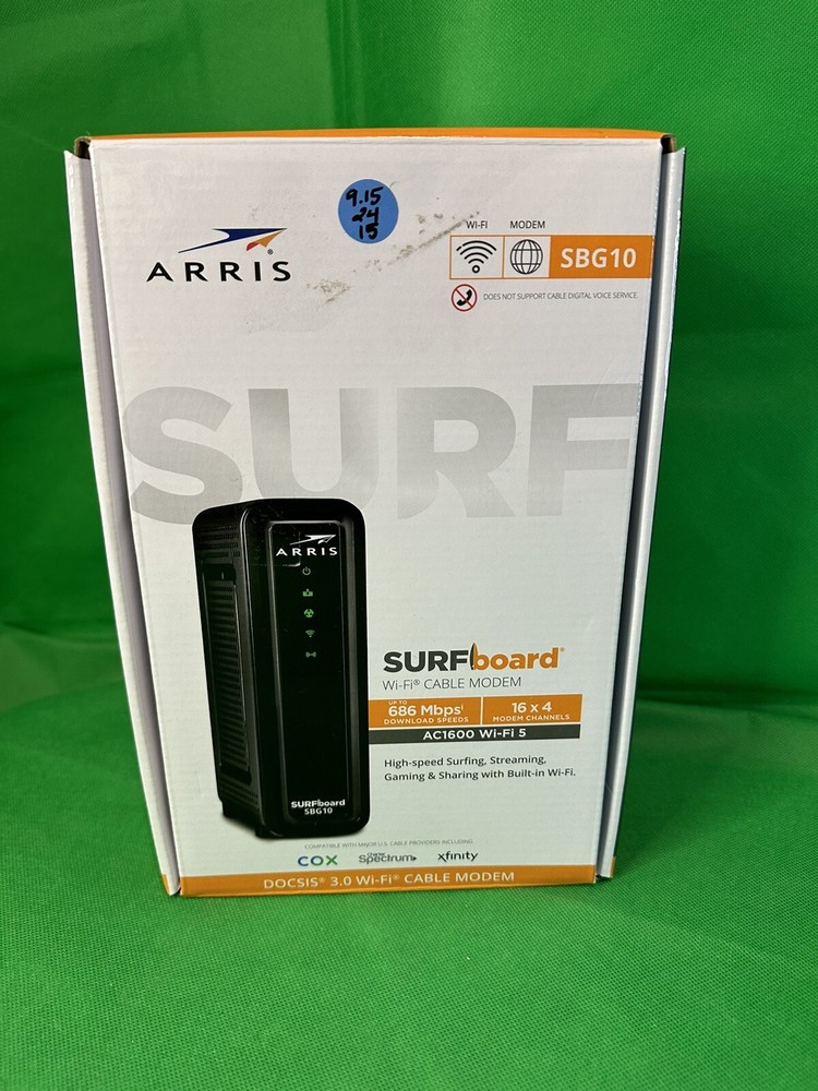 ARRIS SurfBoard Wi-Fi Cable Modem SPG 10 Open As Is