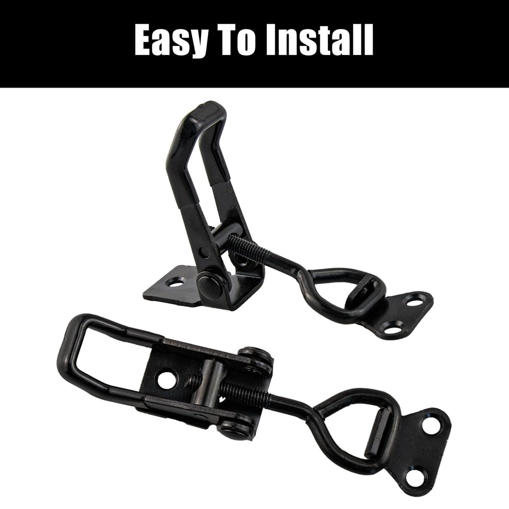 2-Pack Heavy-Duty Black Toggle Latch Clamp - 300lbs Adjustable Pull
