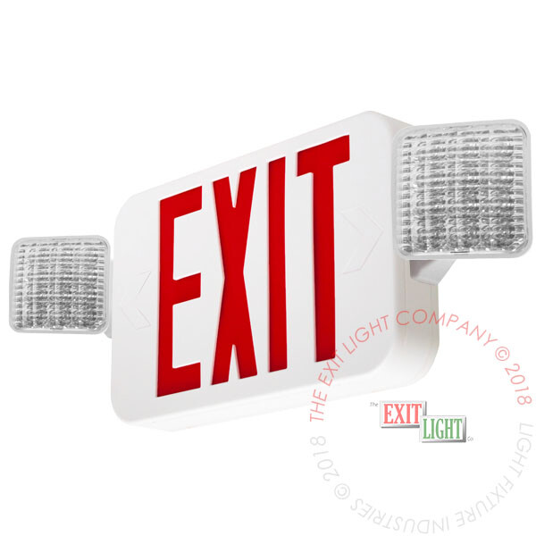 LFI Lights | Red LED Exit Sign Emergency Light Combo UL | 2 Pack COMBO2-R-W-BB-2
