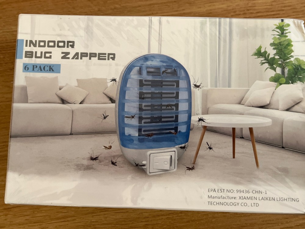 Bug Zapper Indoor  Electronic Insect Killer 6 Pack in Blue NEW