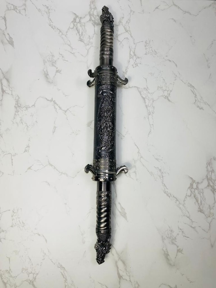 Metallic Twin Dragon Scroll Daggers
