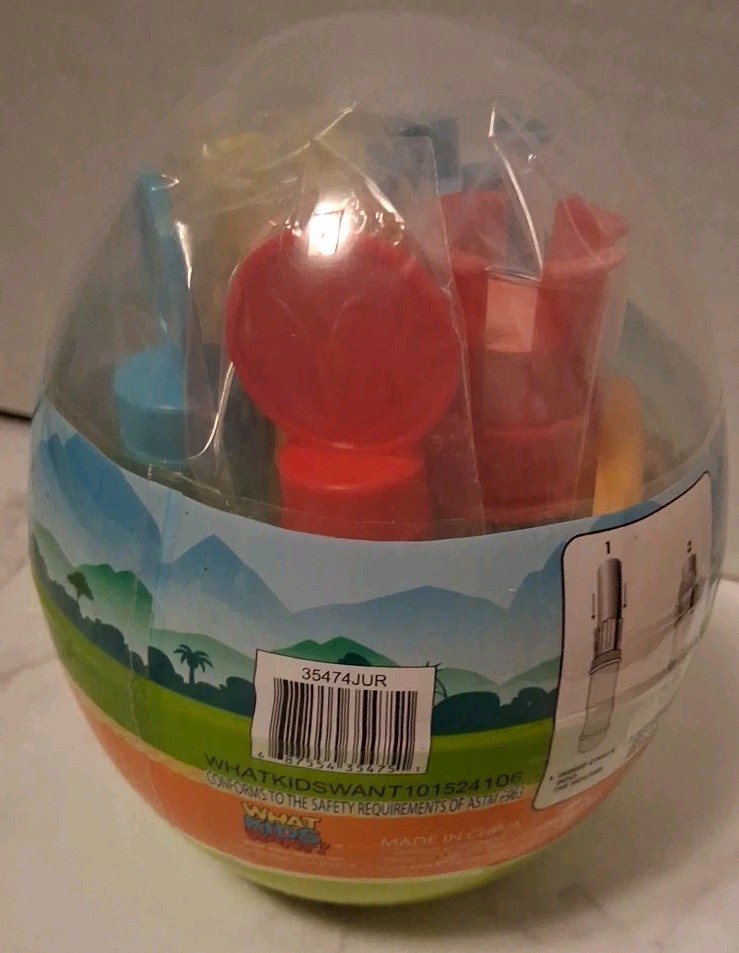 Jurassic World Explorers Easter Fun Set Bubbles Chalk Mini Disc New Unopened