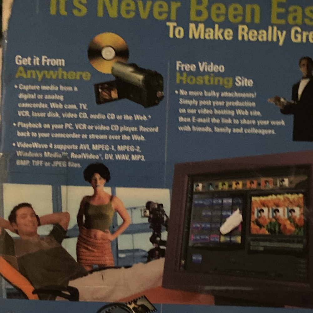 Vintage VIDEOWAVE COMMANDPOST PC & Web Video Editor Version 4.0/NEW/Unused