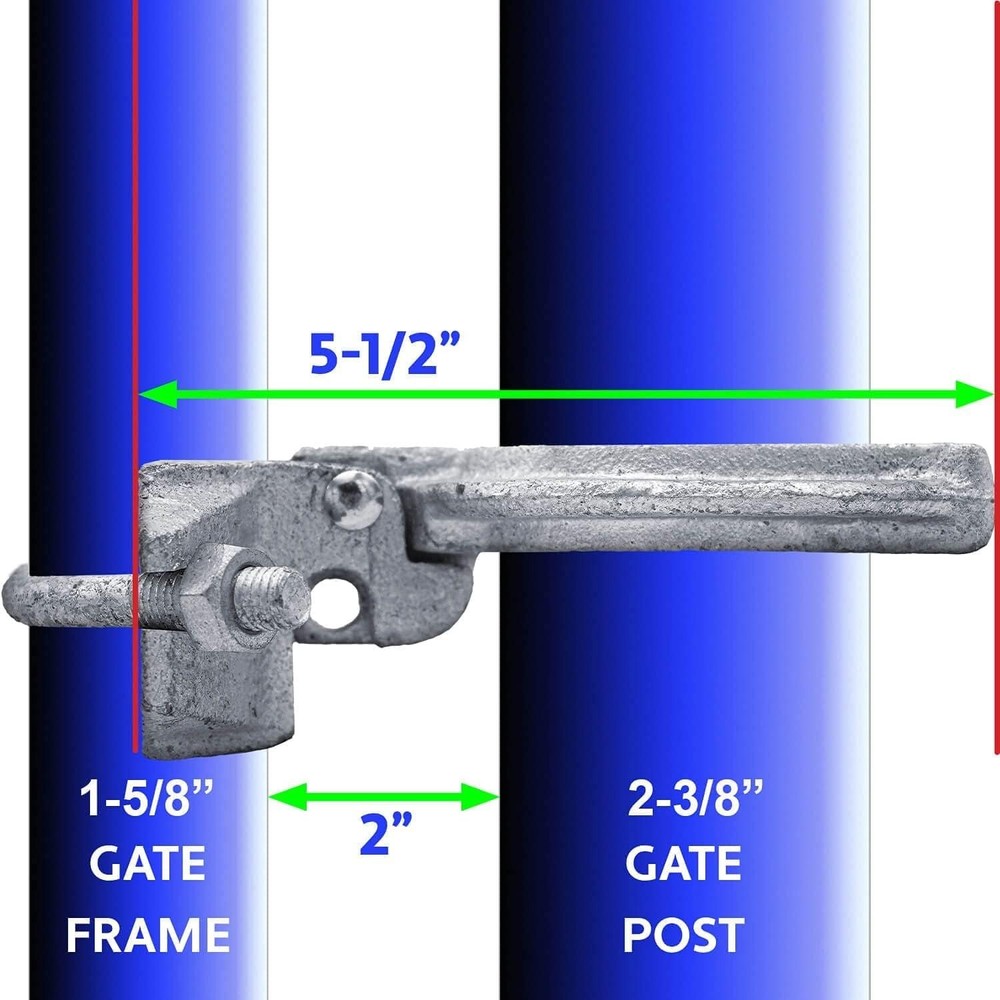 Durable 1-5/8" x 2-3/8" Chain Link Fence Fork Latch - Rust-Resistant and Secure
