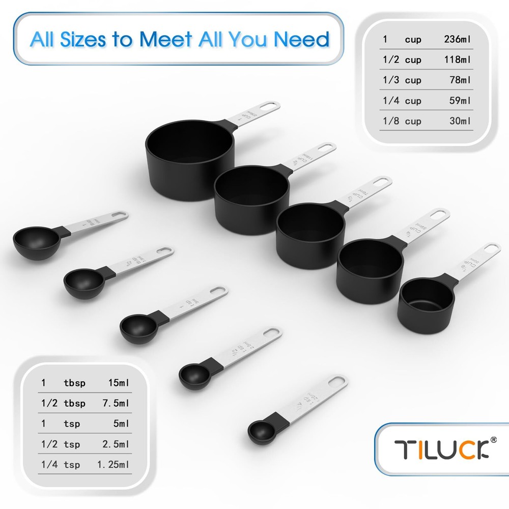 Measuring Cups & Spoons Set Stackable Cups And Spoons Nesting Measure Cups With