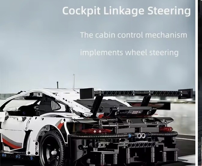 Create Your Dream Car: 1580pcs Porsche 911 RSR Technical Model Blocks!