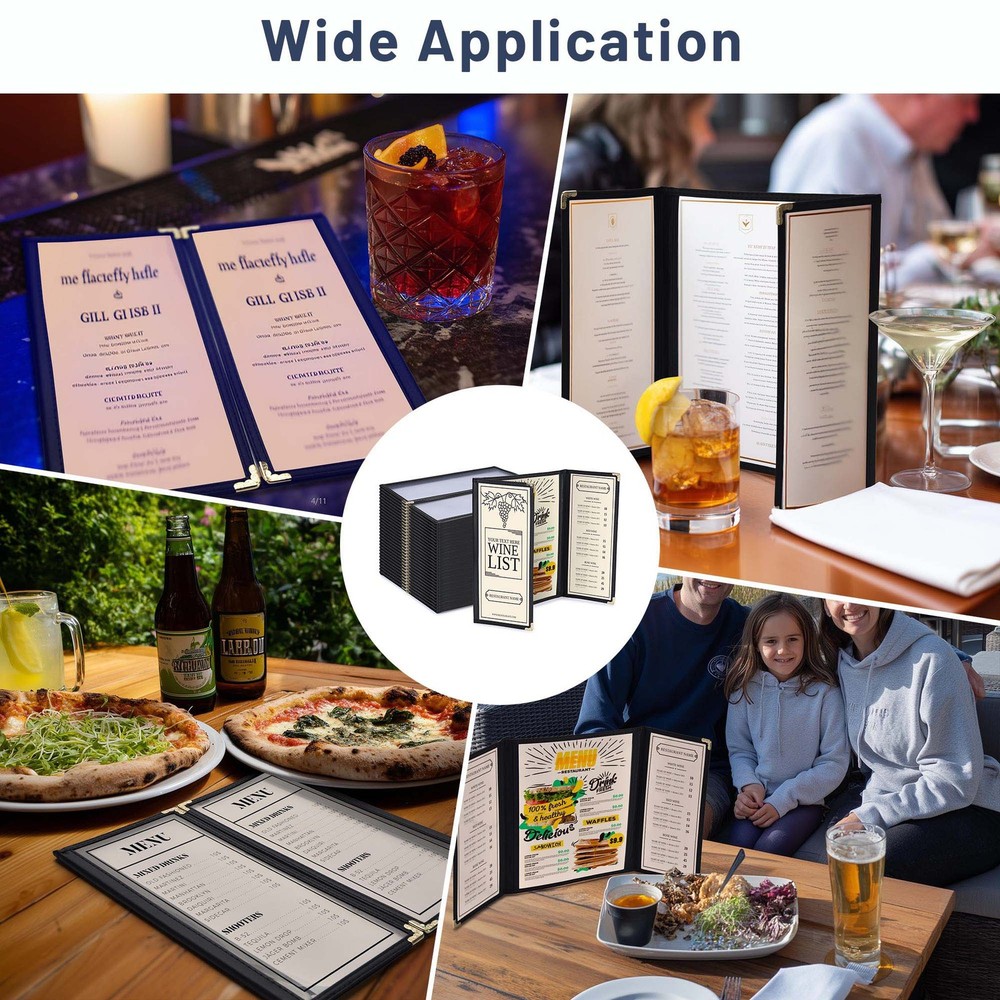 WeChef 30 Pcs Menu Covers Book & Half / Tri-fold / Tri-fold & Half / Gate-view