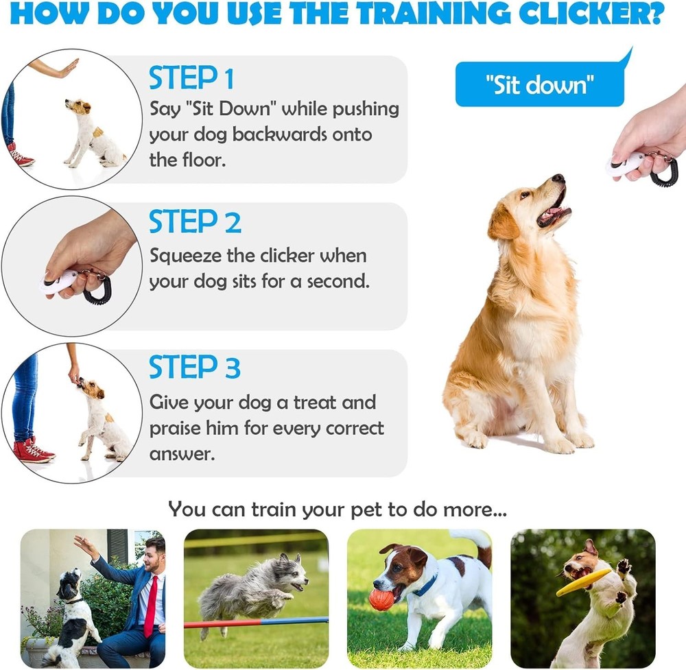 Complete Pet Training Clicker Duo - Durable, Lightweight for Effective Training