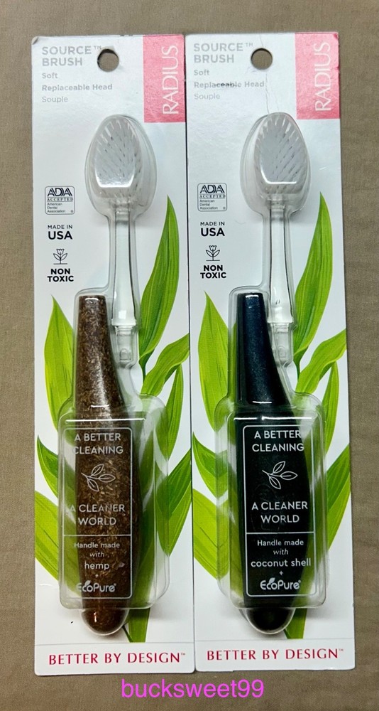 RADIUS Source Tooth Brush with Replaceable Head - SOFT - 2 BRUSHES