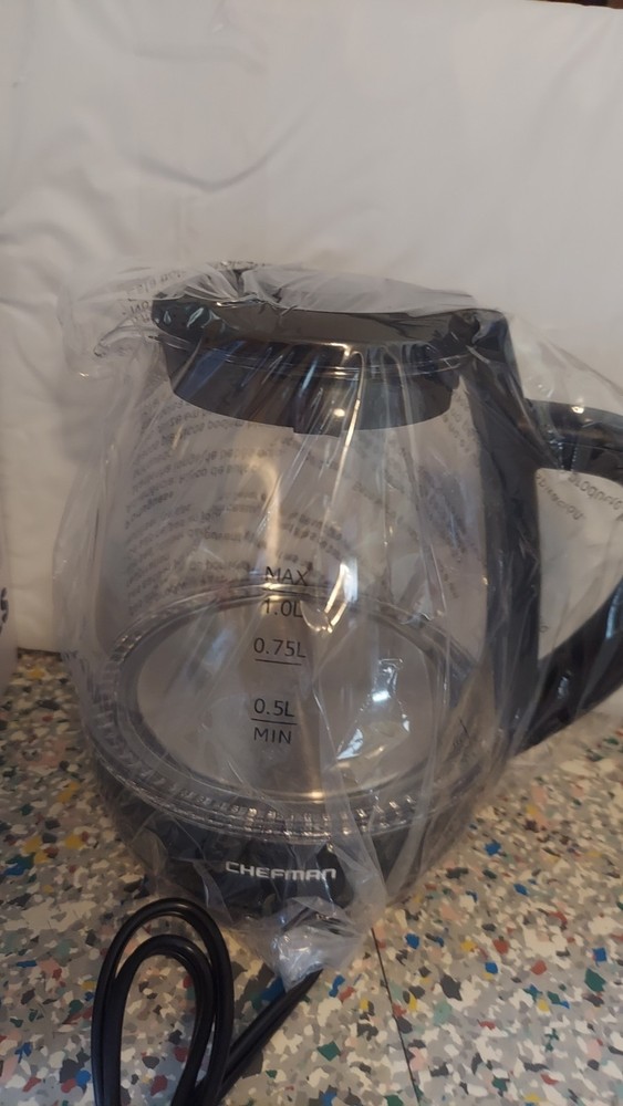 Chefman 1L Rapid-Boil Electric Kettle with Auto Shutoff - ...