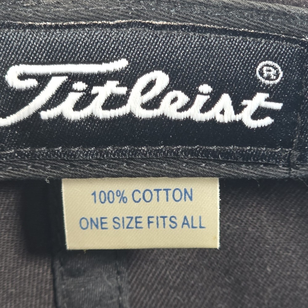 Titleist Golf Hat Cap Black Preowned Adjustable Strap Signed
