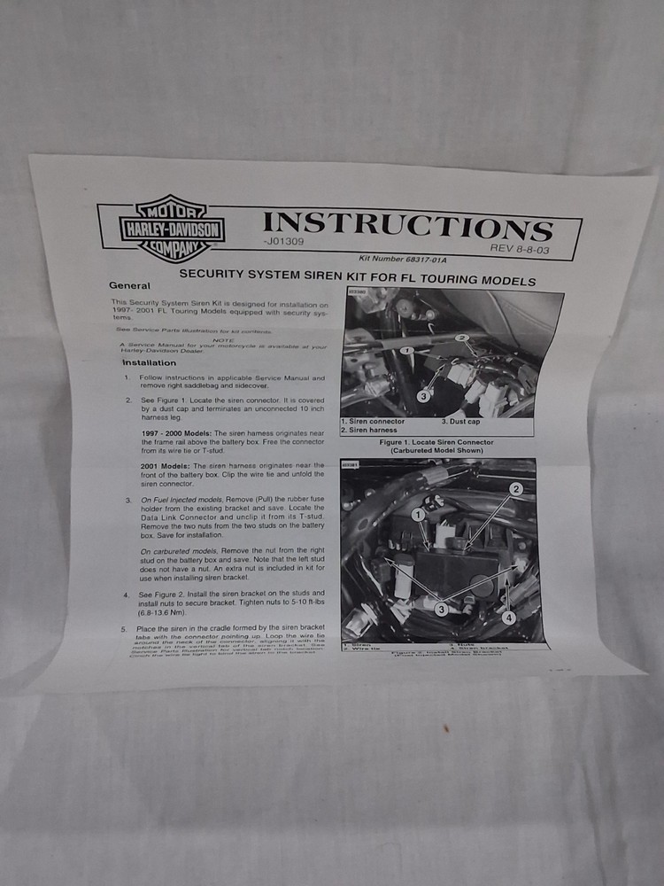 H-D SECURITY SYSTEM SMART SIREN KIT, 68317-01A, **OBSOLETE **