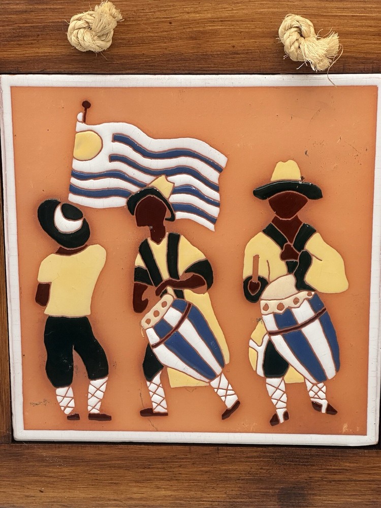 Bernardo Matteo Decorative Ceramic Tile Framed Uruguayan Patriots