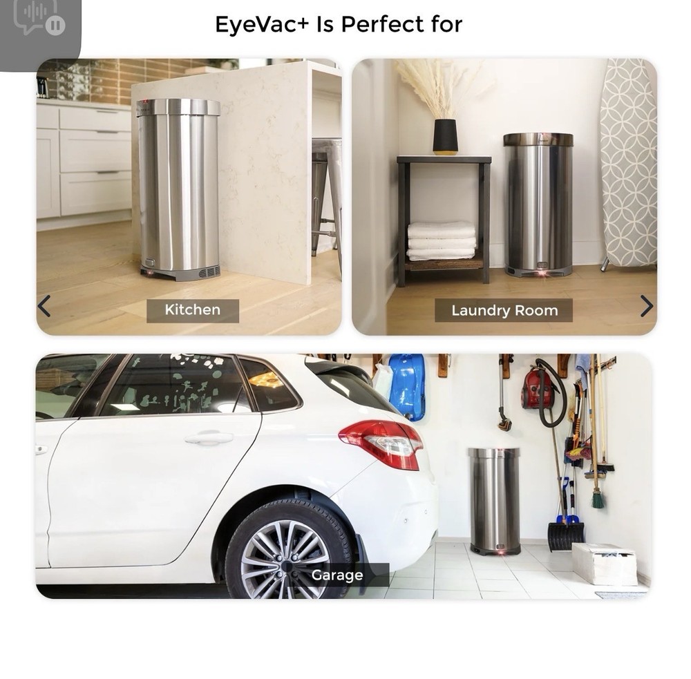 EyeVac+ 2-in-1 Touchless Trash Can & Automatic Dustpan