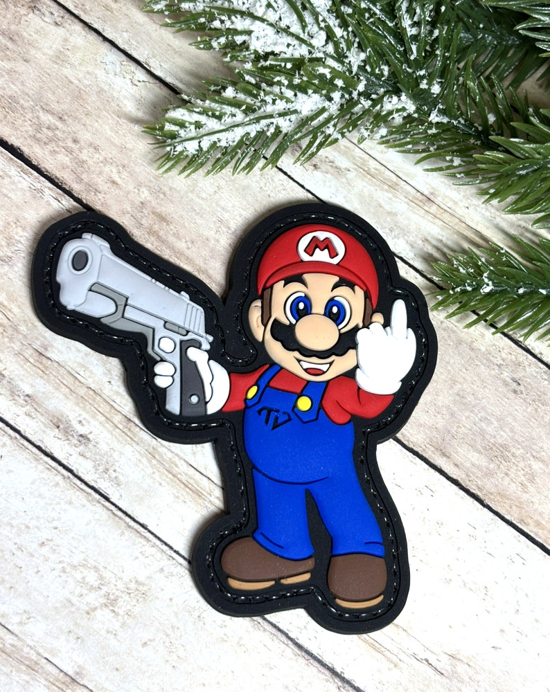 PVC Tactical Patch - Mario Patch - Hook Loop Morale Gun Mario Patch