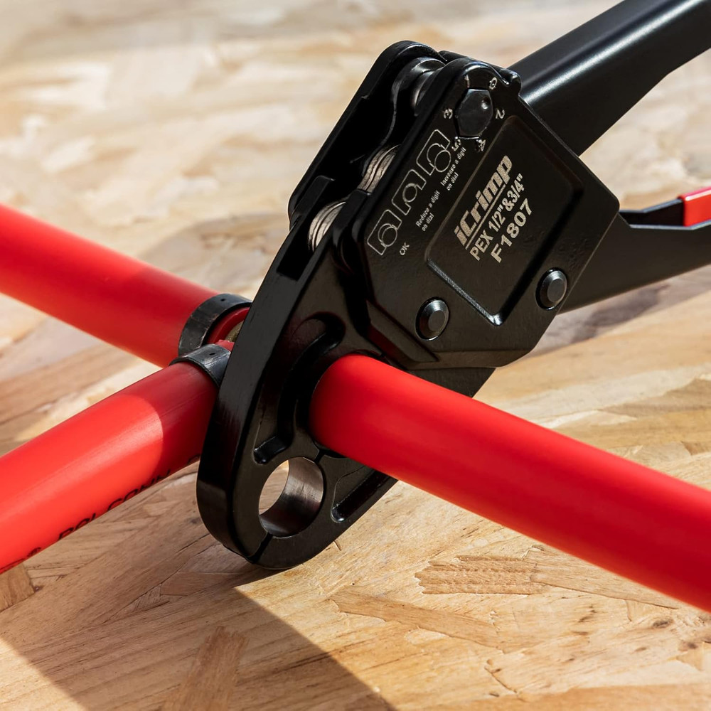 Combo Angle Head Pex Pipe Plumbing Crimping Tool for Copper Crimp Jaw Sets 1/2"