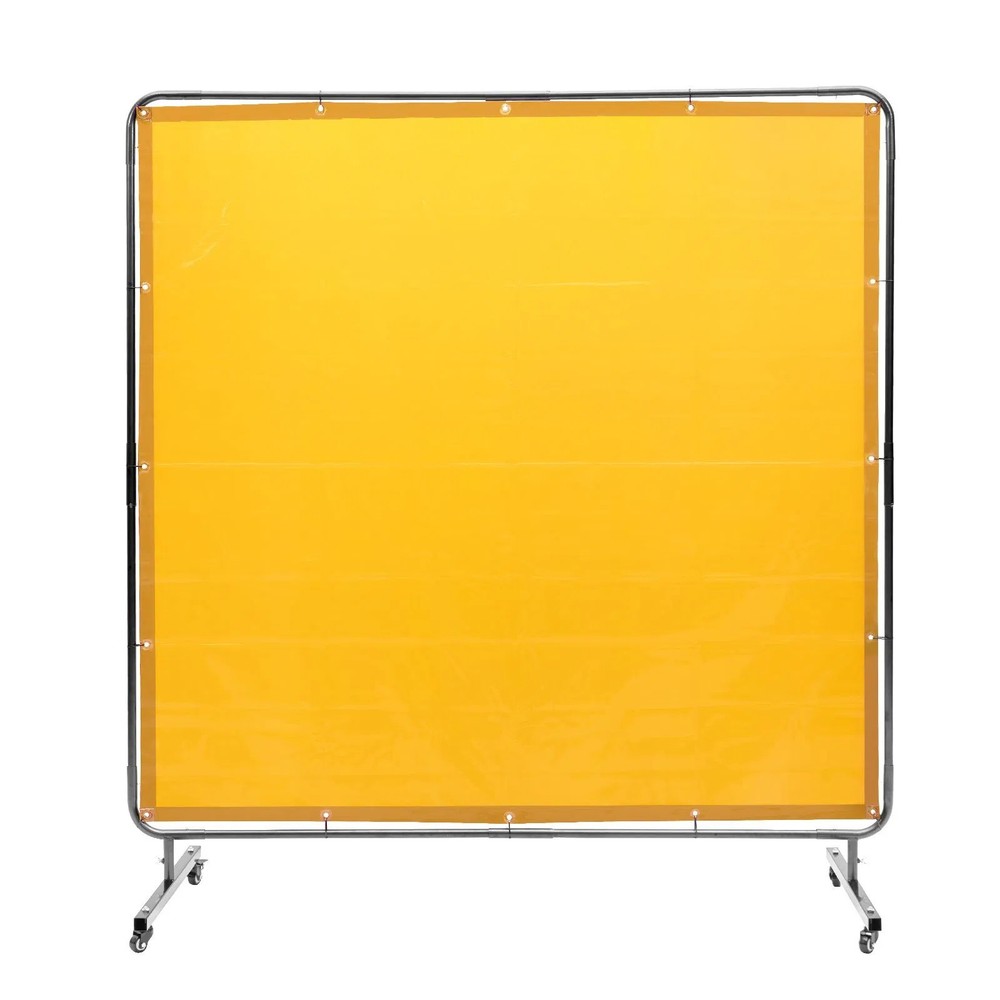 Welding Screen with Frame, 6' x 6' Welding Curtain Screen, Flame-Resistant Viny