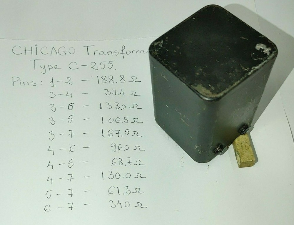 1 USED INPUT Chicago Transformer TYPE: C-255 ; SC-32293A