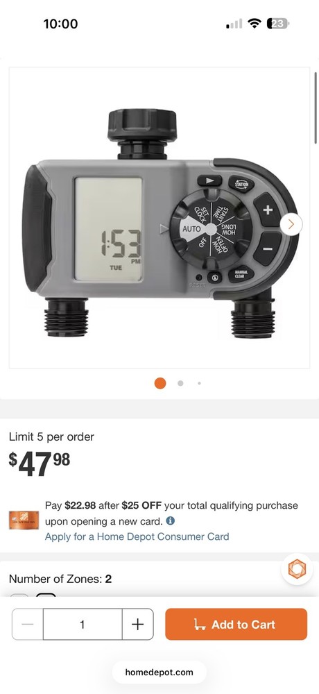 Orbit 2-Outlet Programmable Hose Watering Timer Sprinkler Timer