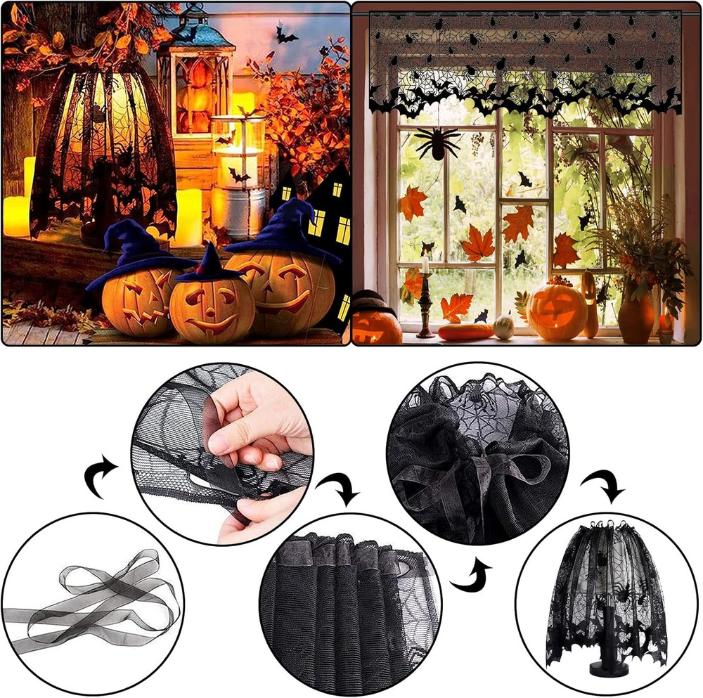 5Pack Halloween Decorations Indoor Halloween Spider Web Tablecloth