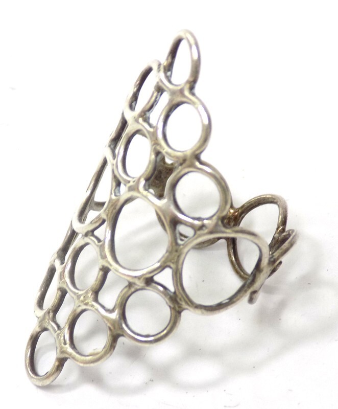 Handmade Ring Circles of Silver Sz 6